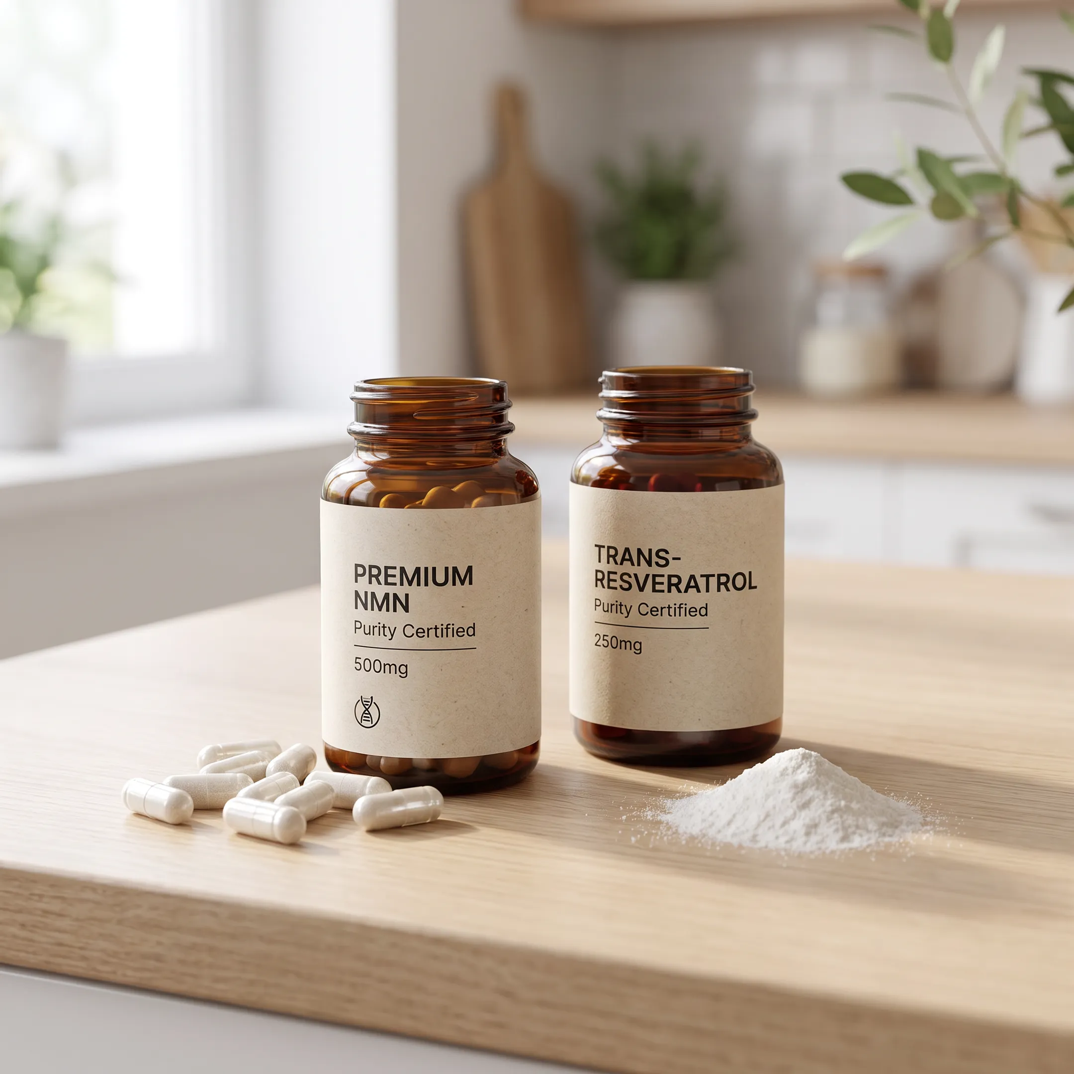 NMN and resveratrol longevity supplement bundle