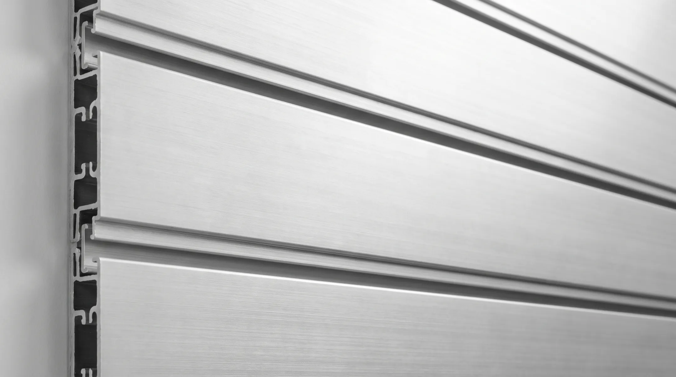 Megawall aluminum slatwall panel with hidden fastener spacing options
