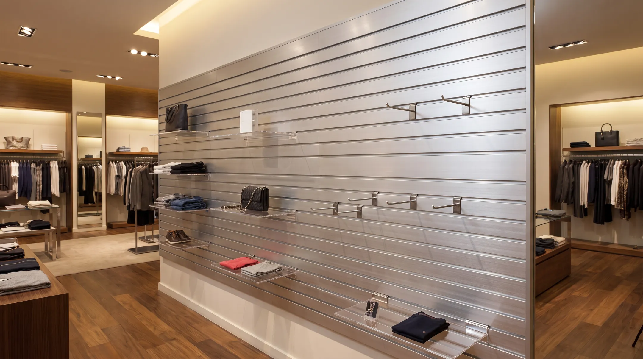 Aluminum slatwall panel system with concealed fasteners and seamless surface