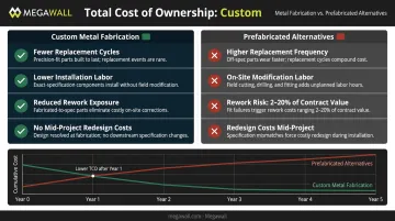Custom metal fabrication total cost of ownership versus prefabricated parts comparison chart