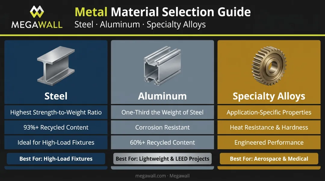 Steel aluminum and specialty alloy material selection comparison chart for metal fabrication