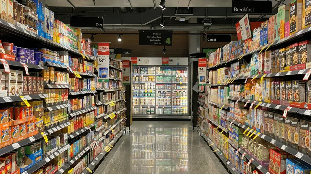 Retail store interior with well-organized product displays driving shopper engagement