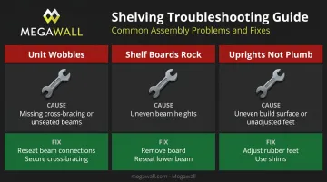 Three common steel shelving assembly problems causes and fixes comparison chart
