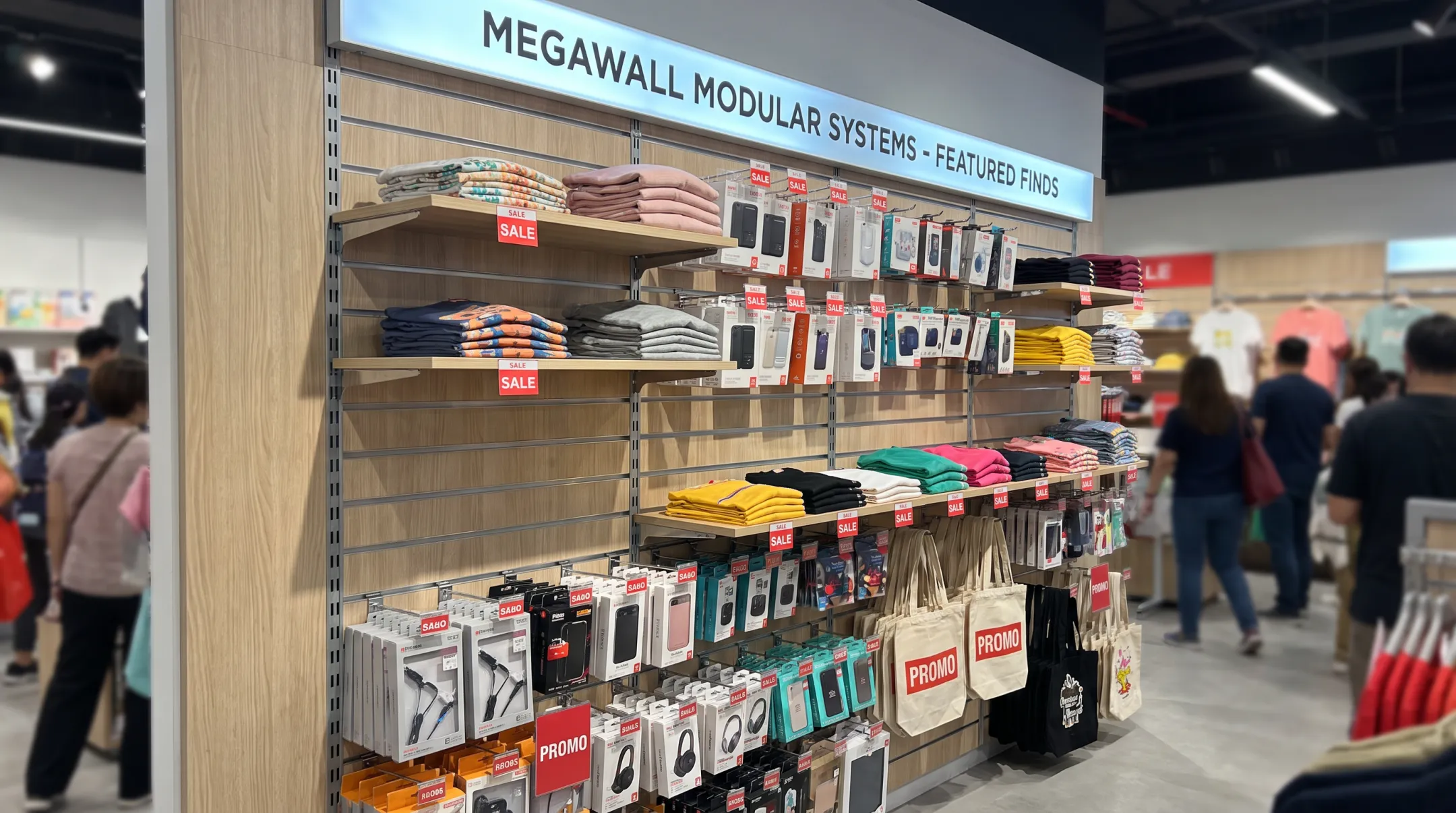 Modular slatwall display system merchandising retail promotional products