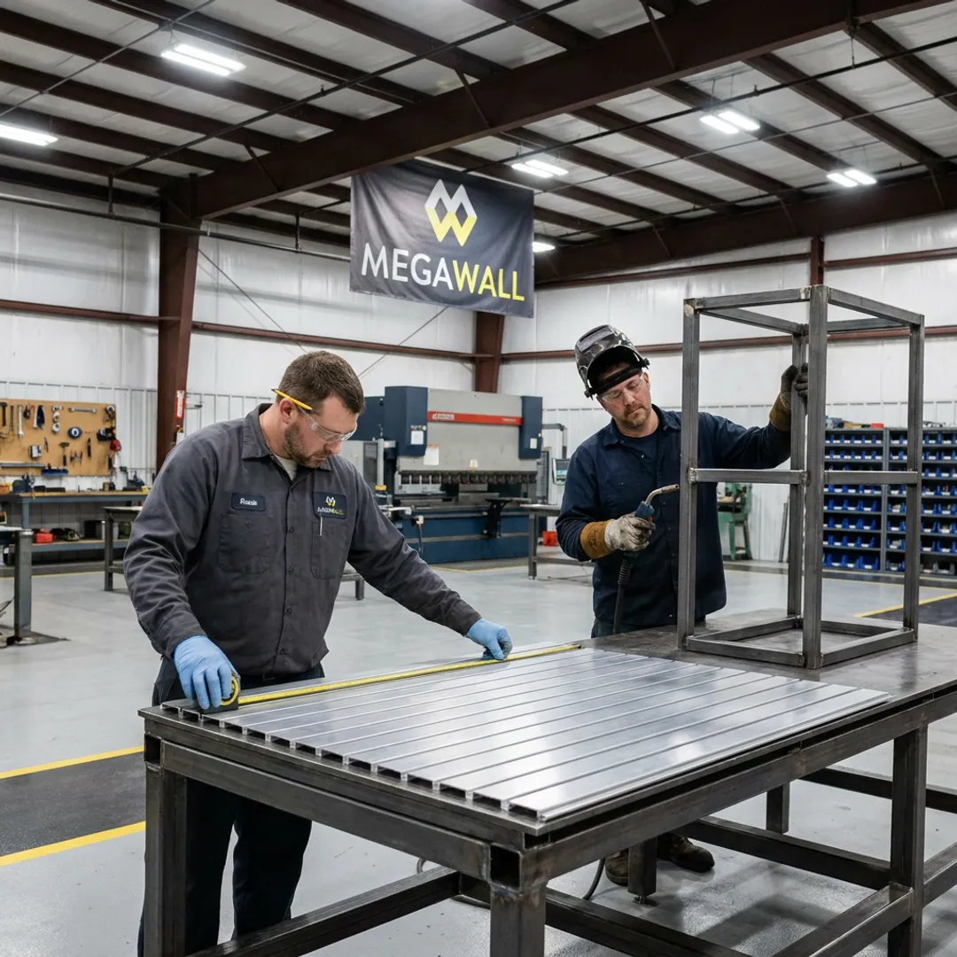 Fabrication team building retail display systems