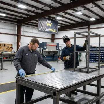 Fabrication team building retail display systems