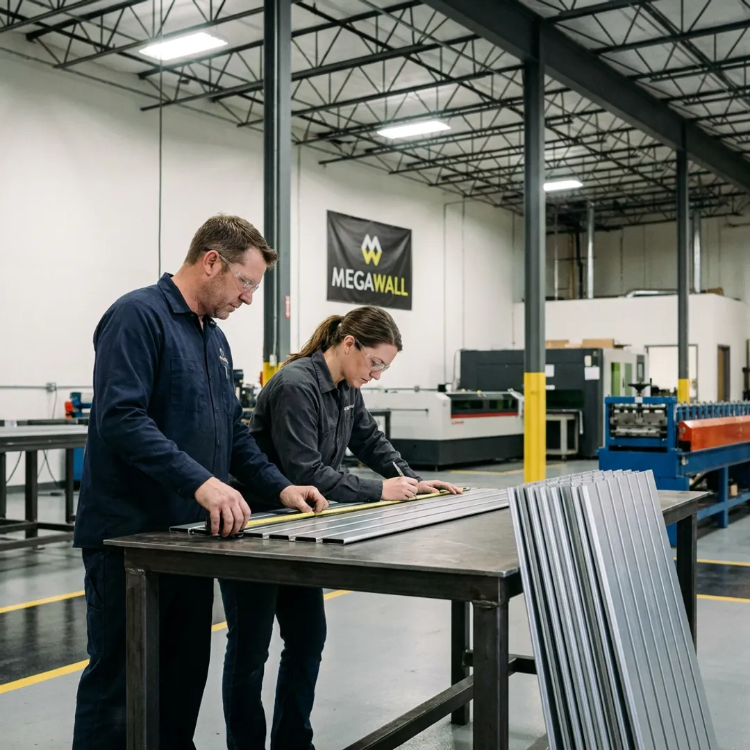 Team planning commercial shelving and slatwall components