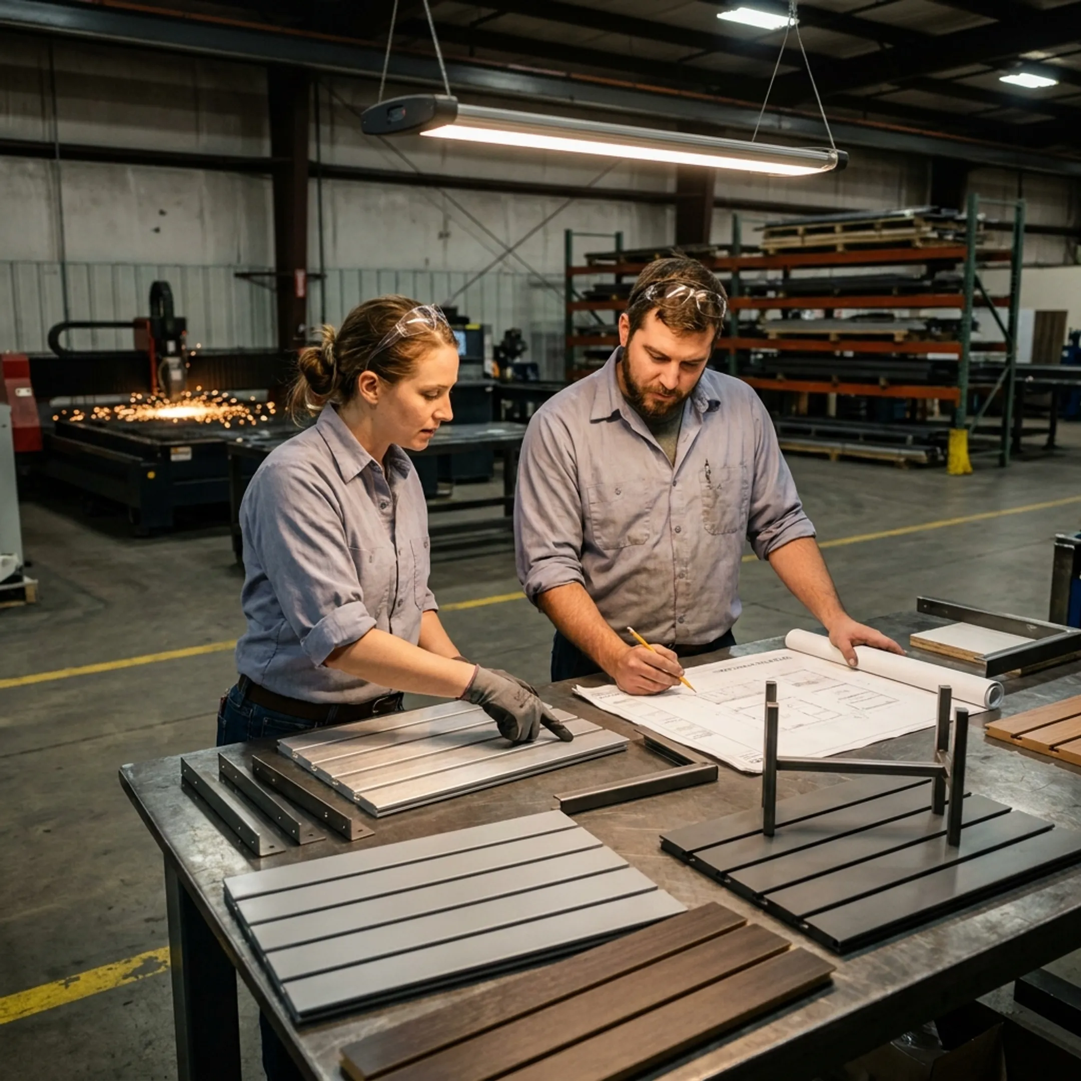 Team planning modular retail fixture layout