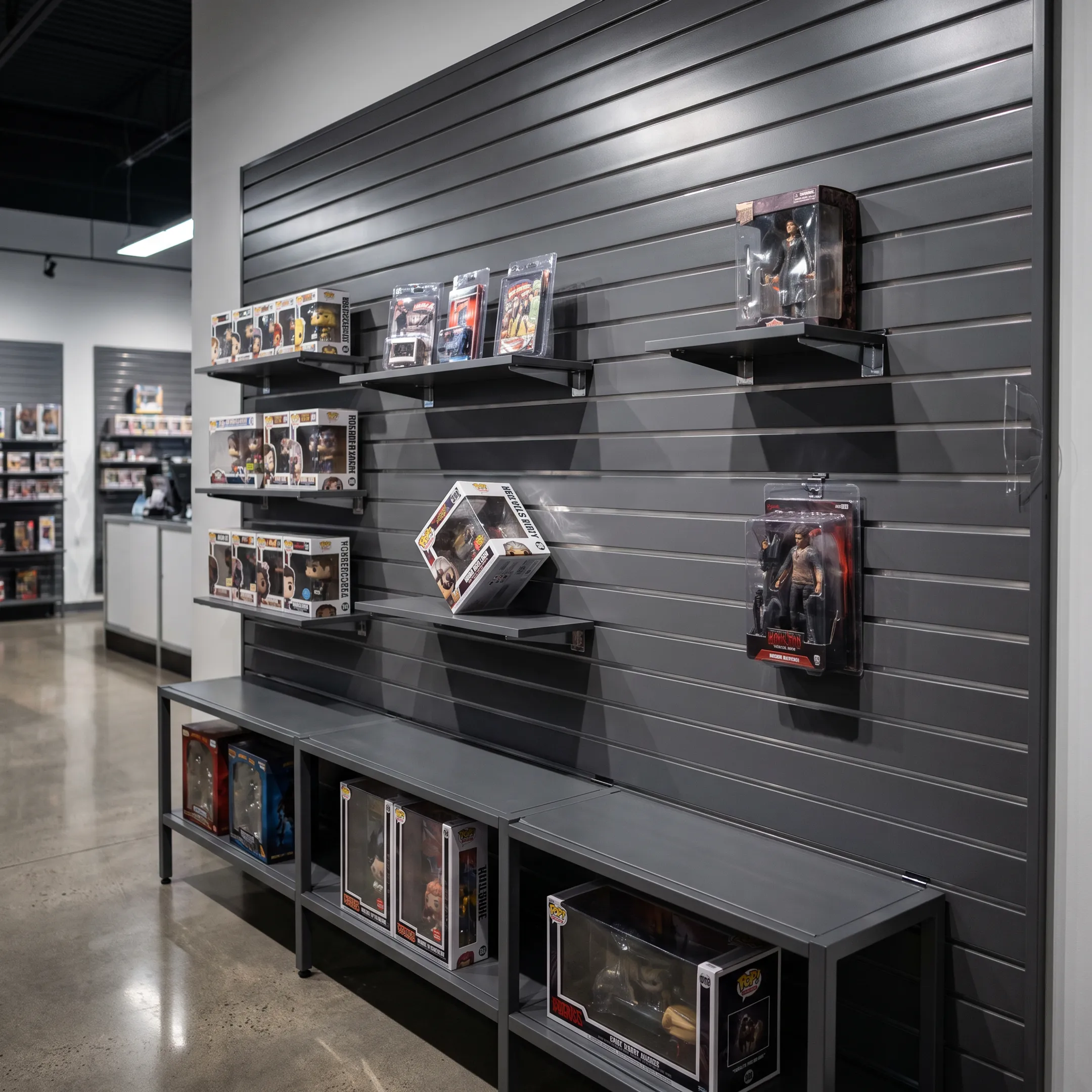 Collectibles retail store display shelving