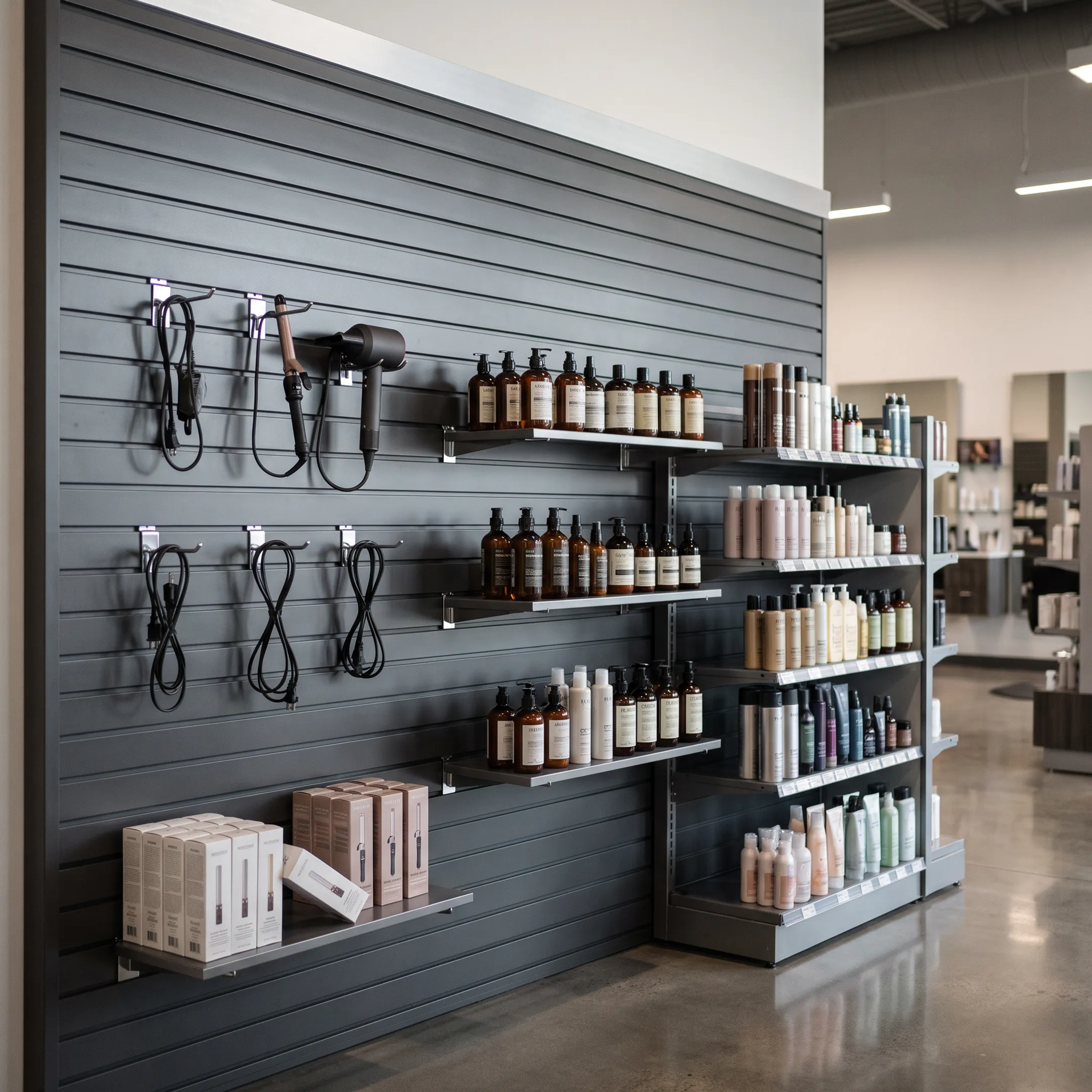 Hair and beauty salon retail display