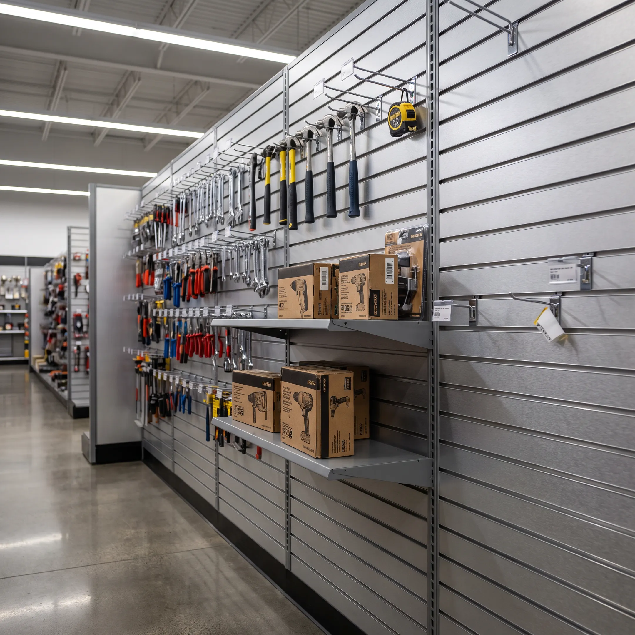 Hardware store slatwall display