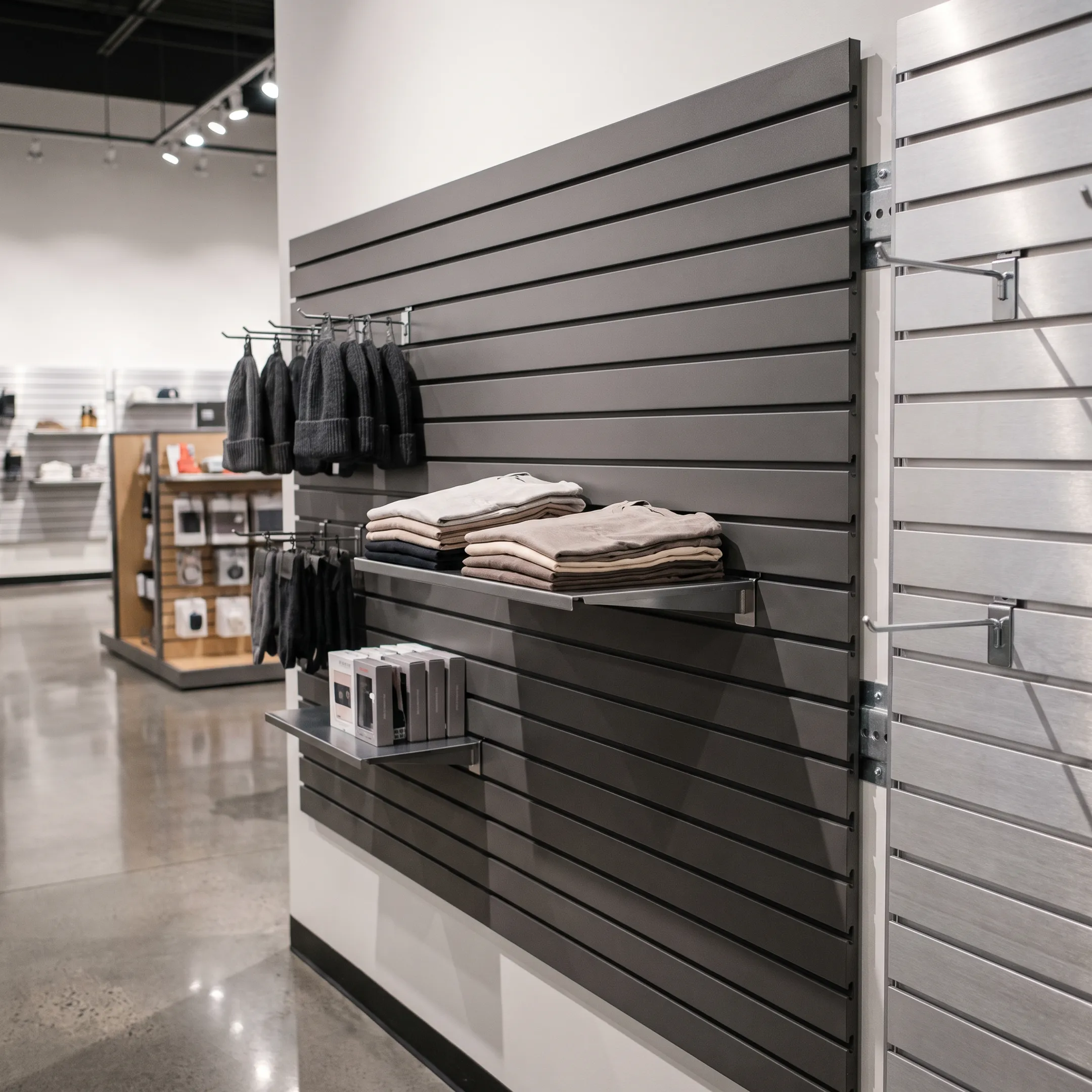 Retail store slat wall display