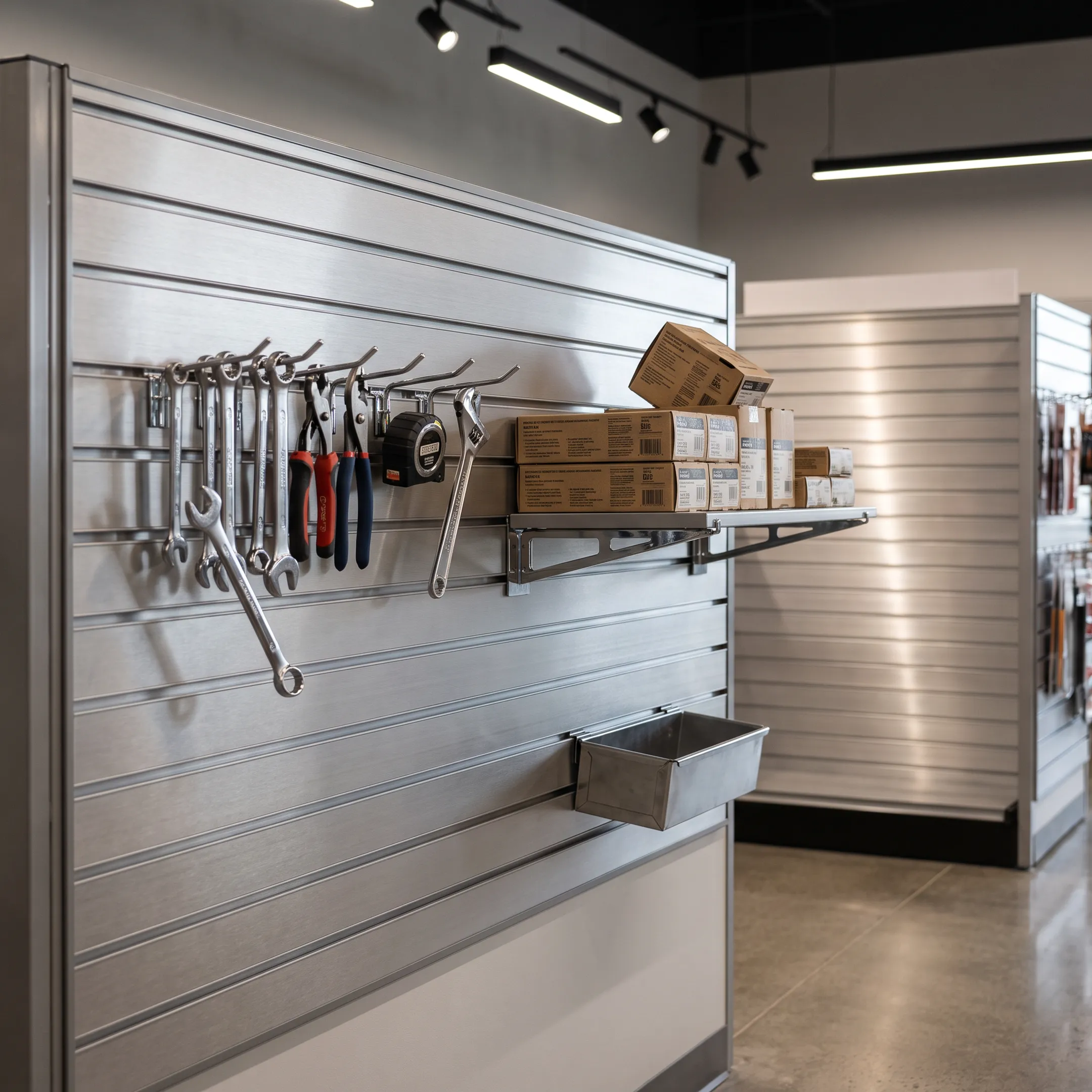 Hardware store slatwall display