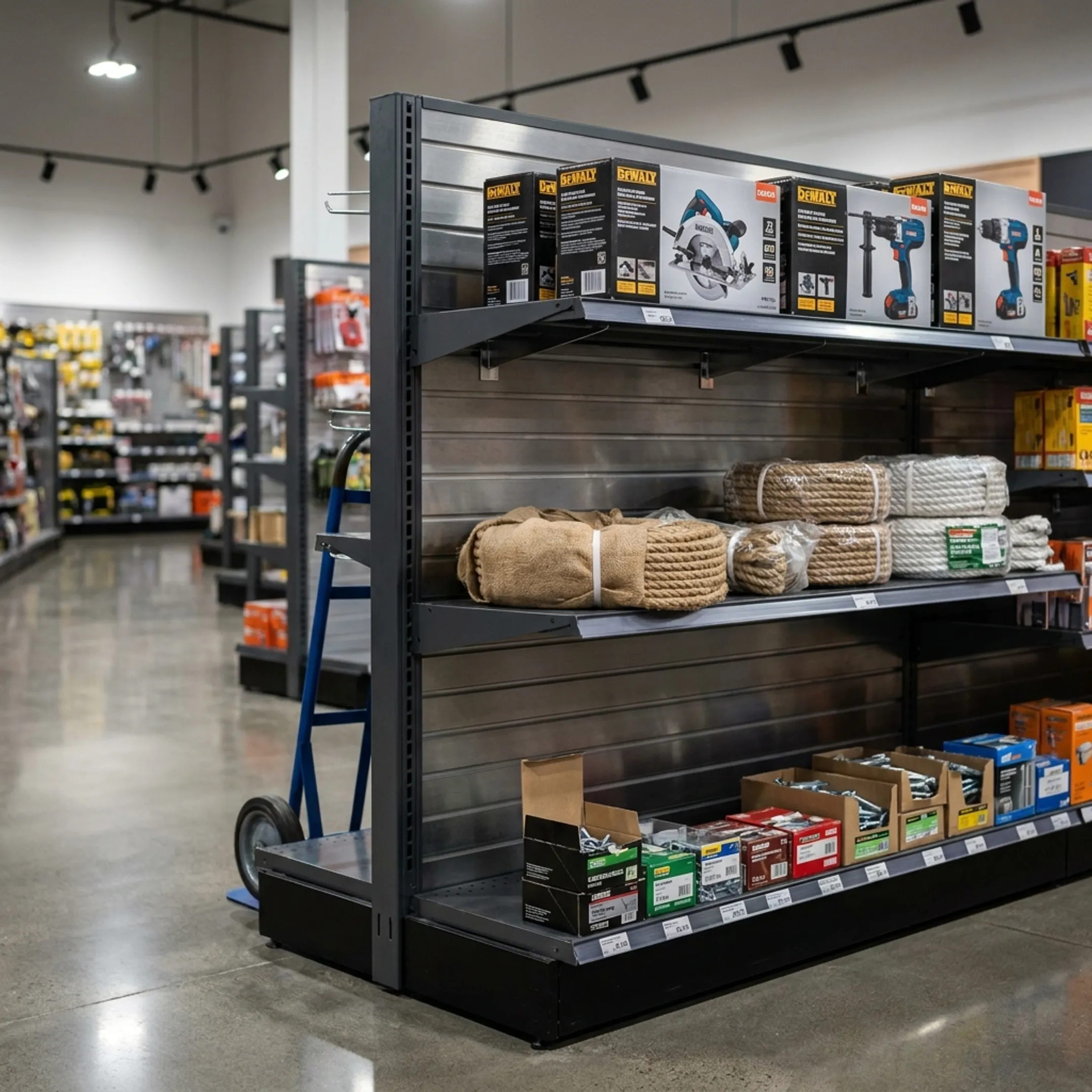 Hardware store shelving display
