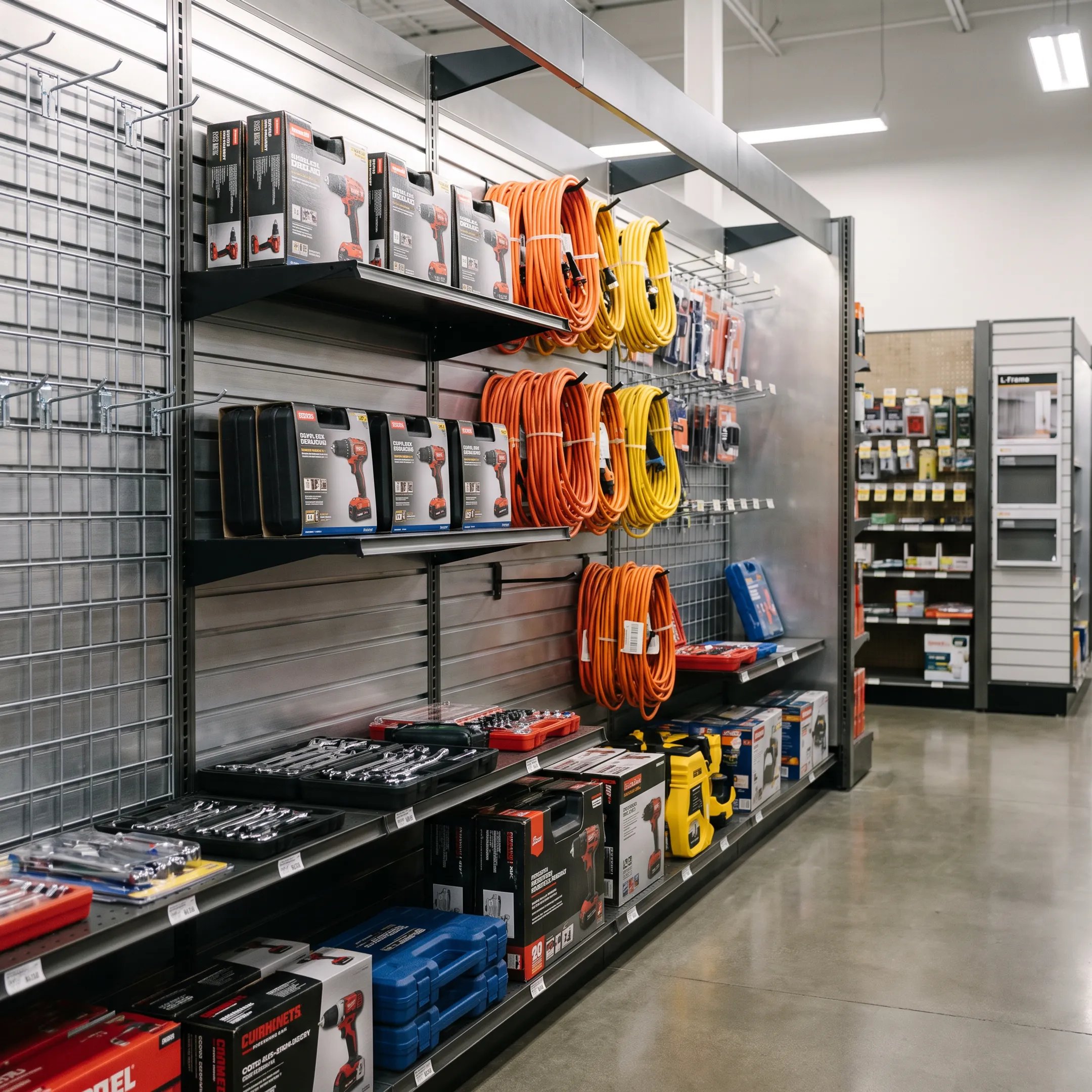 Hardware store shelf brackets