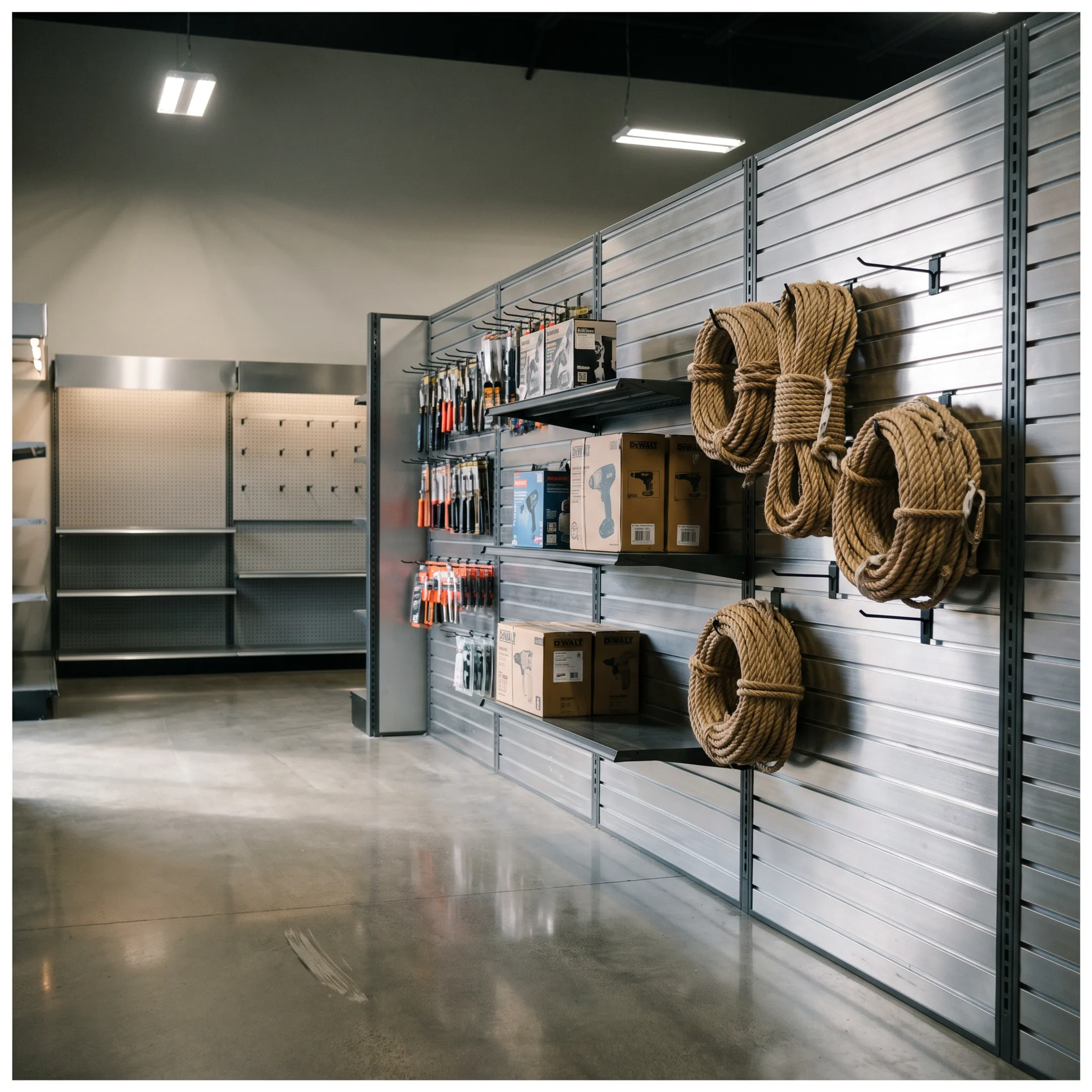 Hardware store shelf brackets