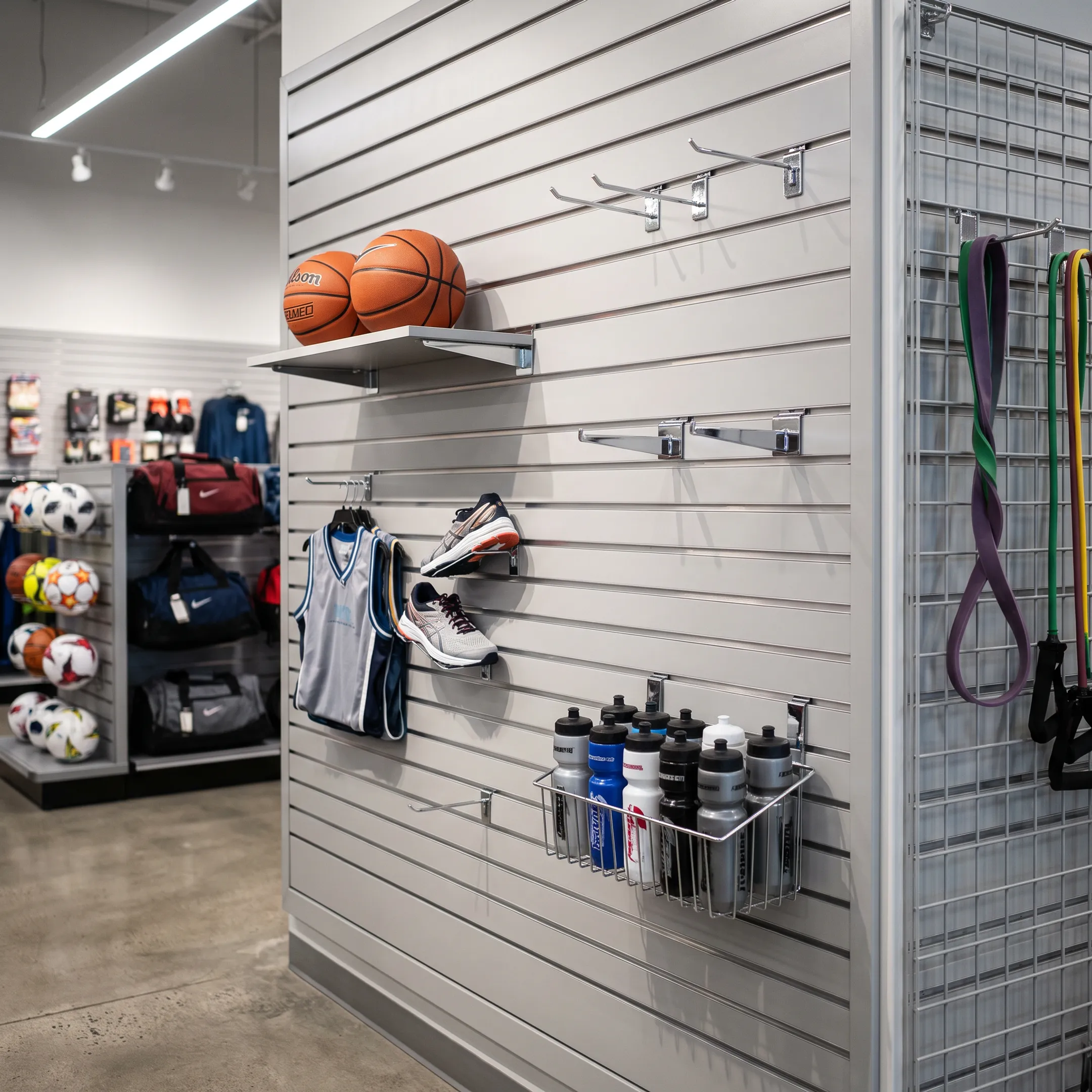 Sporting Goods Stores slatwall display