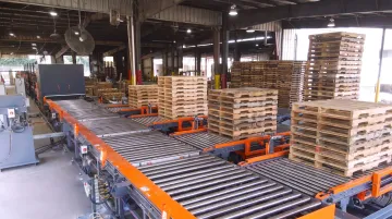 Automated pallet grading and sorting equipment on production line