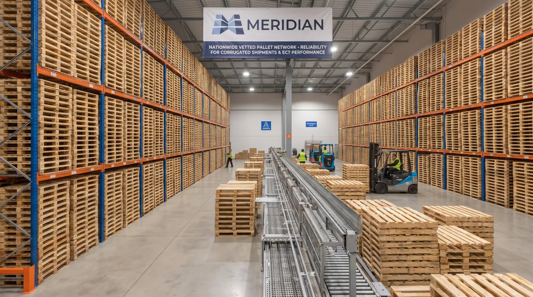 Meridian nationwide vetted pallet supplier network warehouse operations