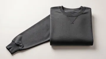 Premium heavyweight crewneck sweatshirt folded showing thick fleece construction and retail finish