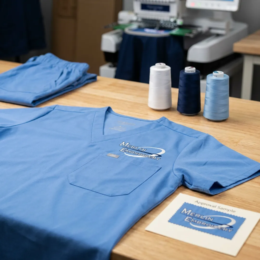 Custom embroidered medical scrubs