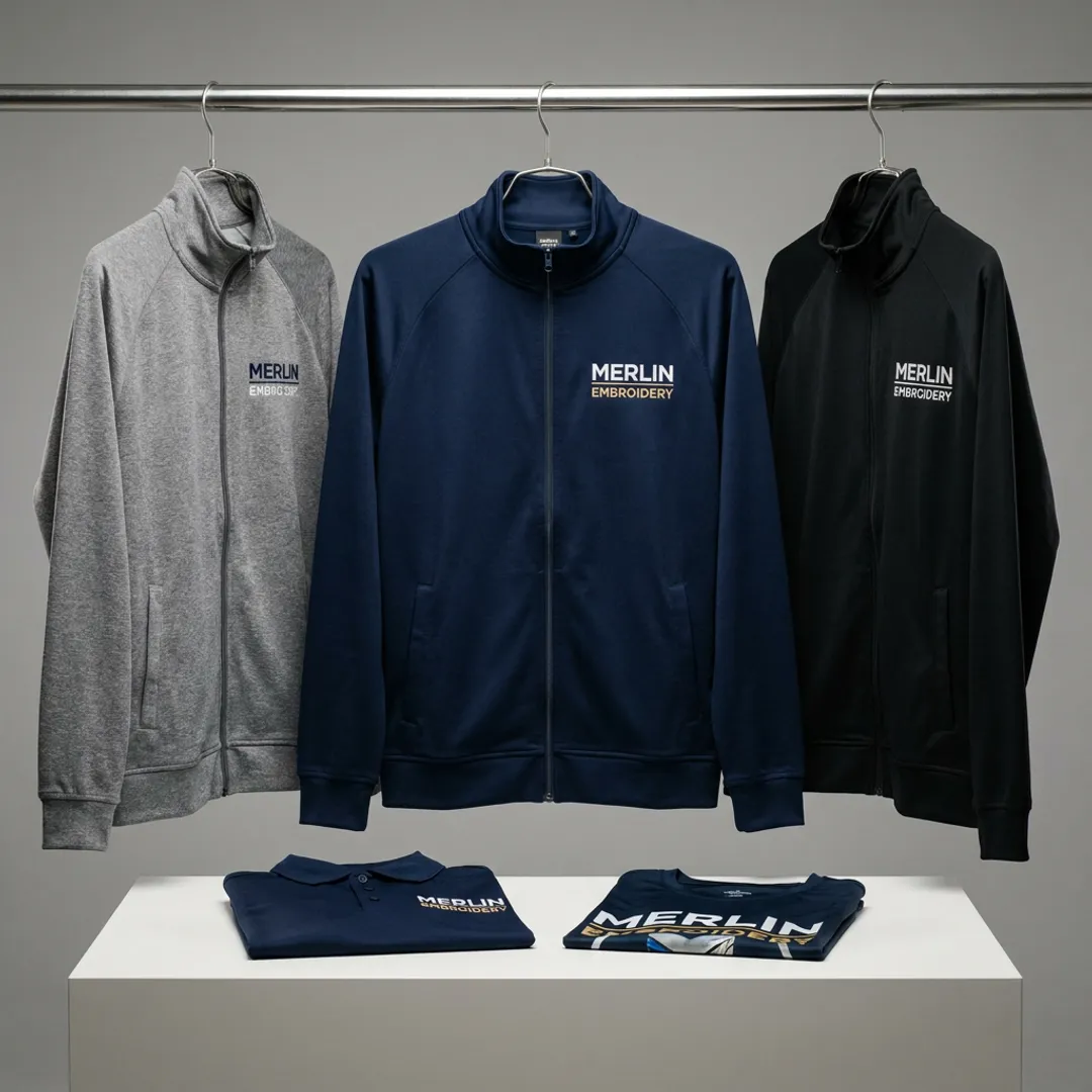 Custom embroidered track jackets with team logos