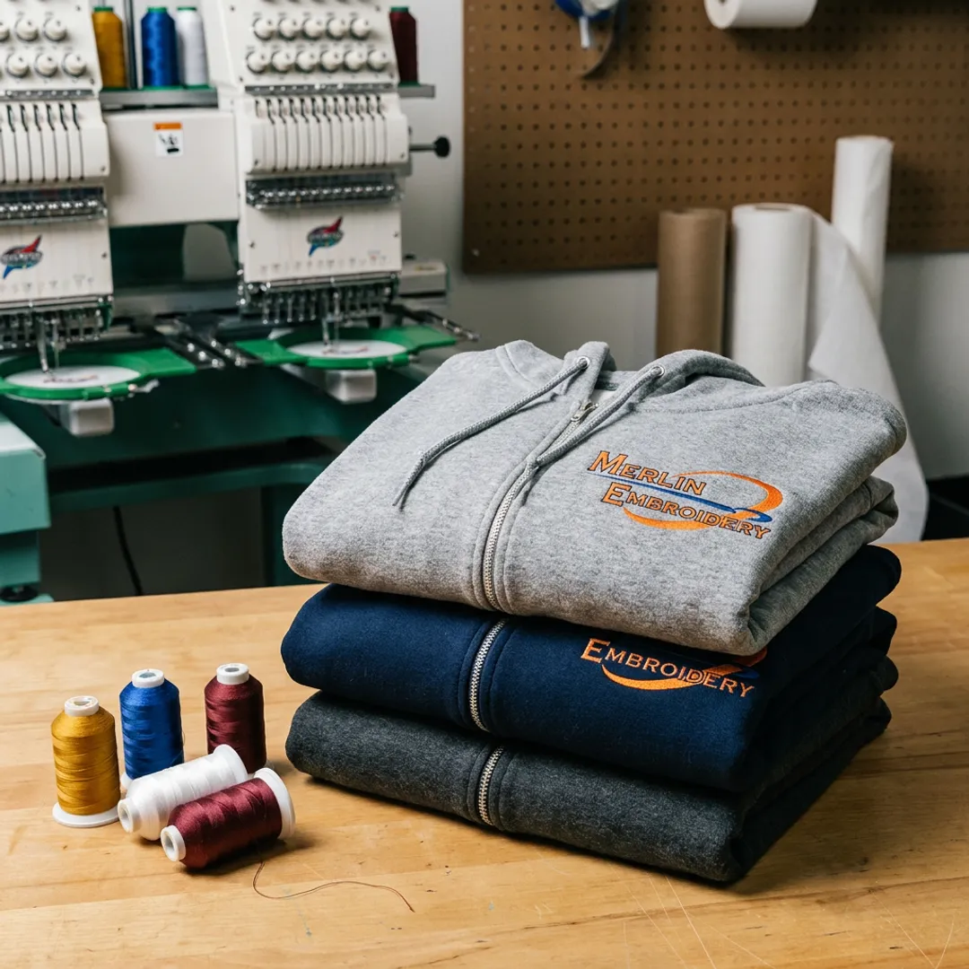 Custom Embroidered Full Zip Hoodies