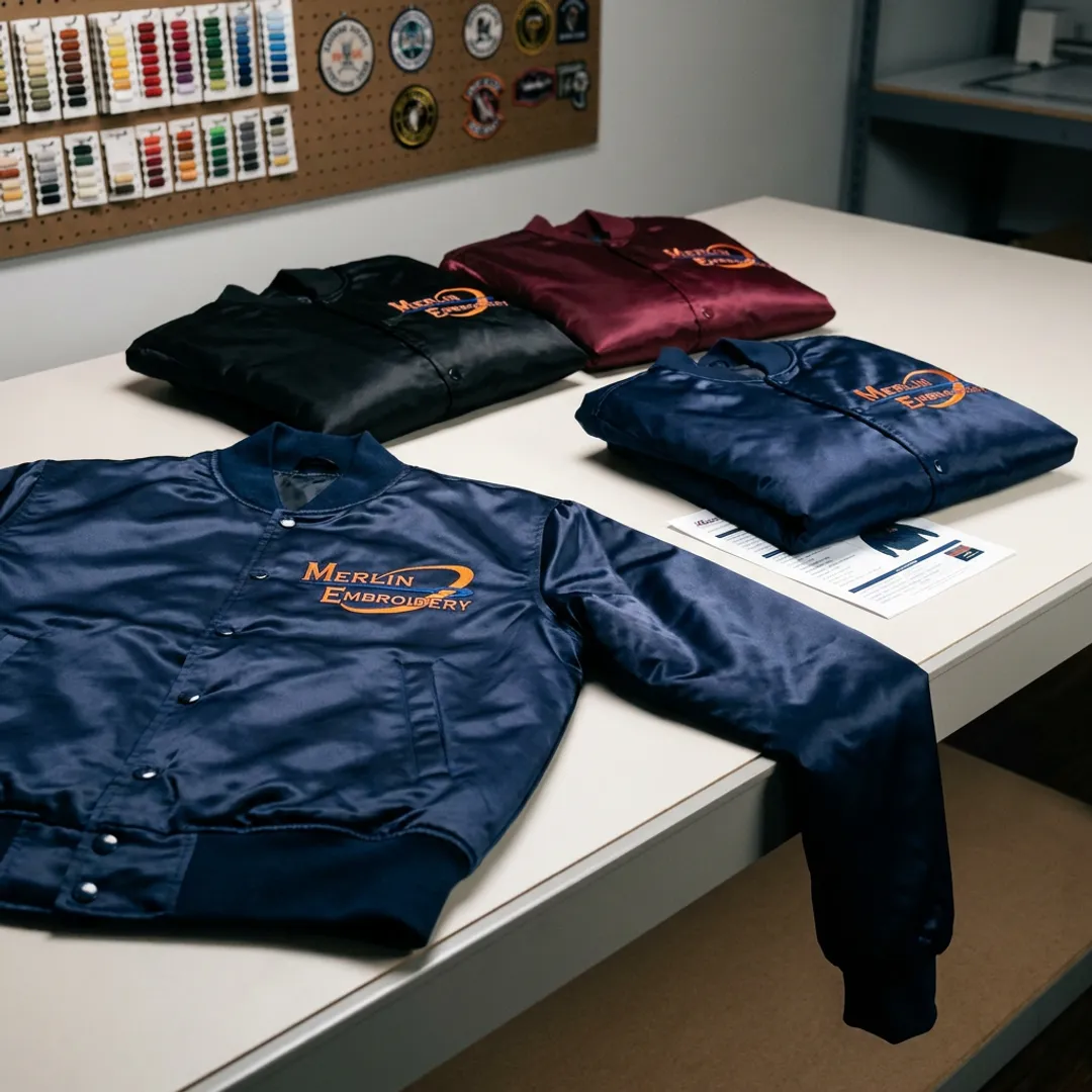 Custom Embroidered Satin Jackets