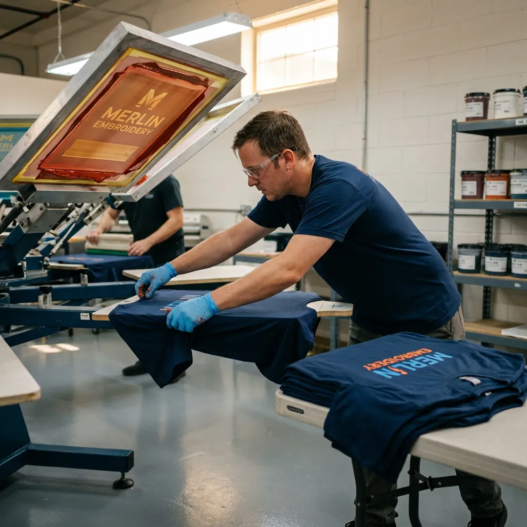 Screen printing production for club apparel
