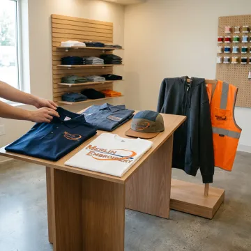 Custom embroidered polos and printed shirts