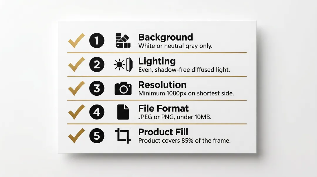5-point packshot quality checklist for AI fashion model photography inputs