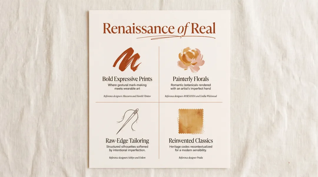 Four Renaissance of Real design languages with runway examples and brand names