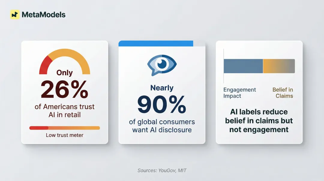 Consumer trust in AI fashion imagery statistics breakdown disclosure preferences and sentiment data