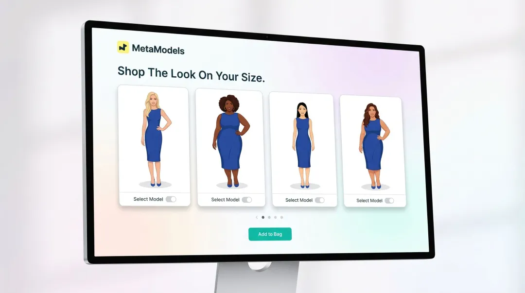 Diverse fashion models representing multiple body types ethnicities and skin tones on e-commerce product pages