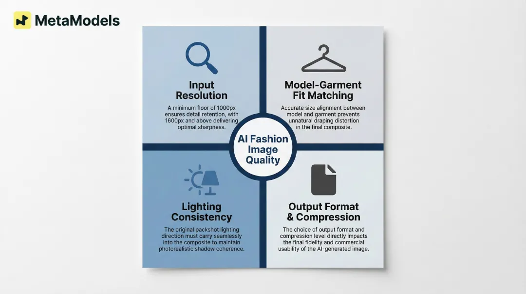 Four key parameters affecting AI fashion image quality resolution fit lighting and format