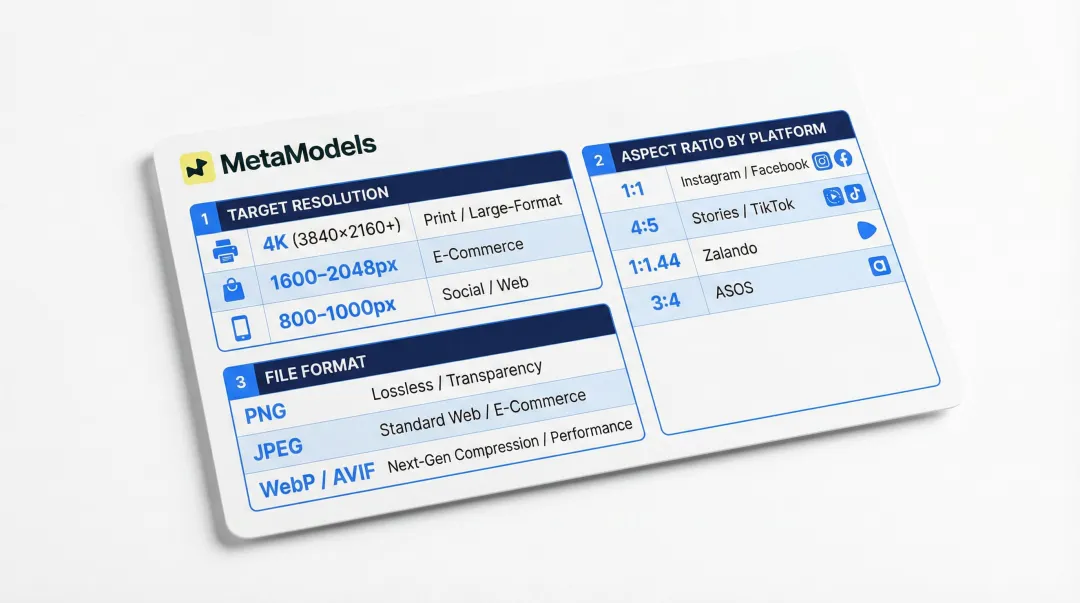 AI fashion image output settings resolution aspect ratio and file format guide