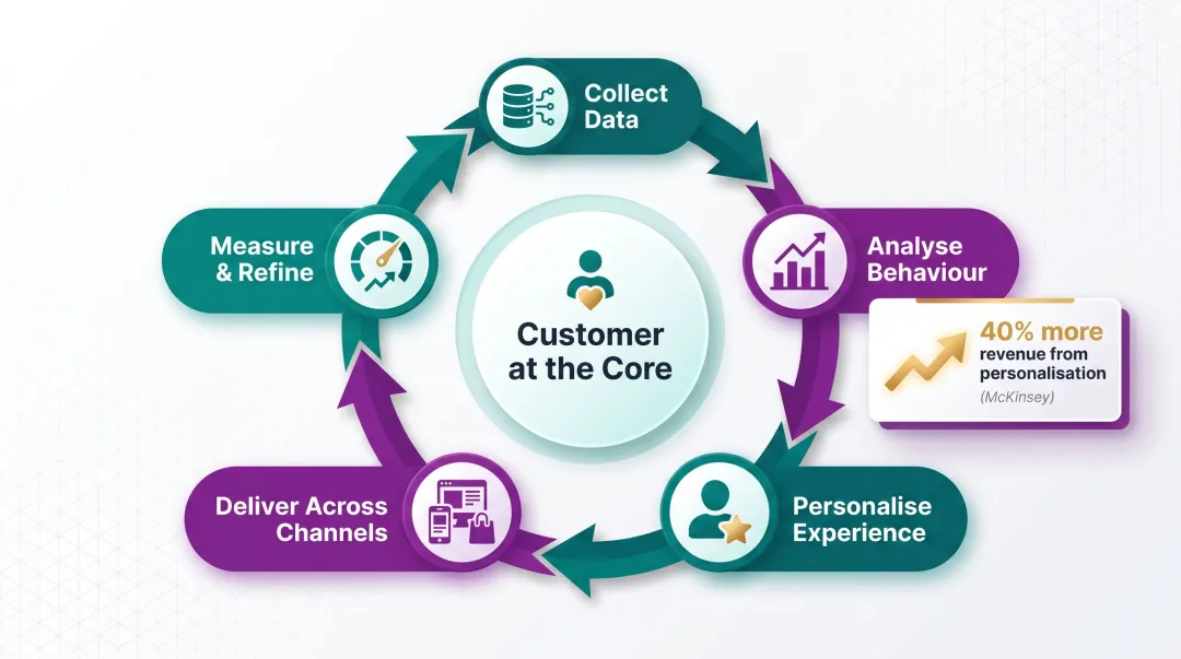 Customer-centric digital transformation personalization loop across omnichannel touchpoints