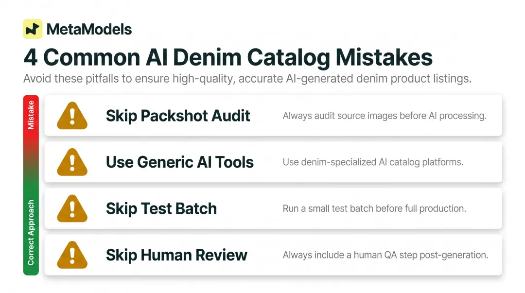 Four common AI denim catalog mistakes and how to avoid them