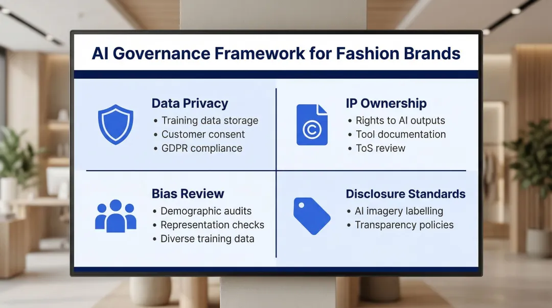 Four-pillar generative AI governance framework for fashion brands policy checklist