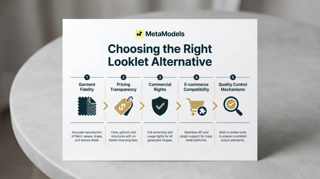 Five key evaluation criteria for choosing an AI fashion catalog photography tool