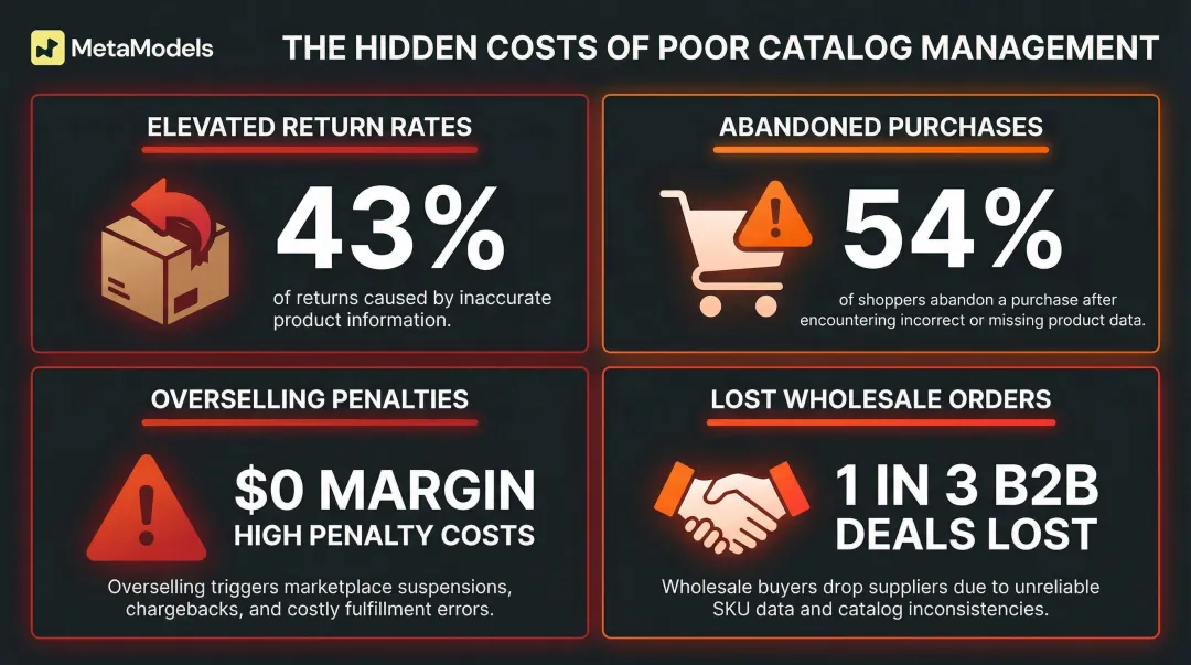 Four direct commercial consequences of poor fashion catalog management with statistics