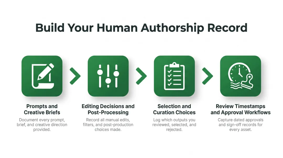 Four-step process for documenting human creative contributions to AI-generated images