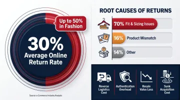 Luxury fashion return rate statistics and fit-related financial impact breakdown