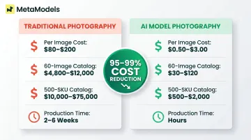 AI versus traditional photography cost comparison per image and full catalog