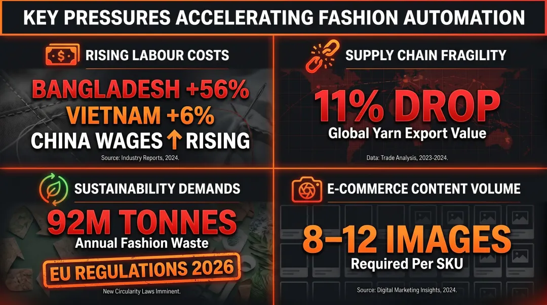 Four key automation drivers in fashion industry pressures and statistics