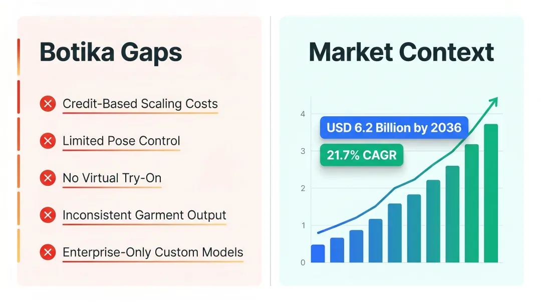 Botika platform limitations overview with market growth projection statistics