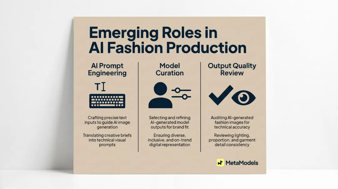 Three emerging AI fashion production roles replacing traditional photography team roles