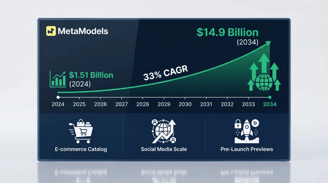 AI fashion photography market growth projection from 2024 to 2034 timeline