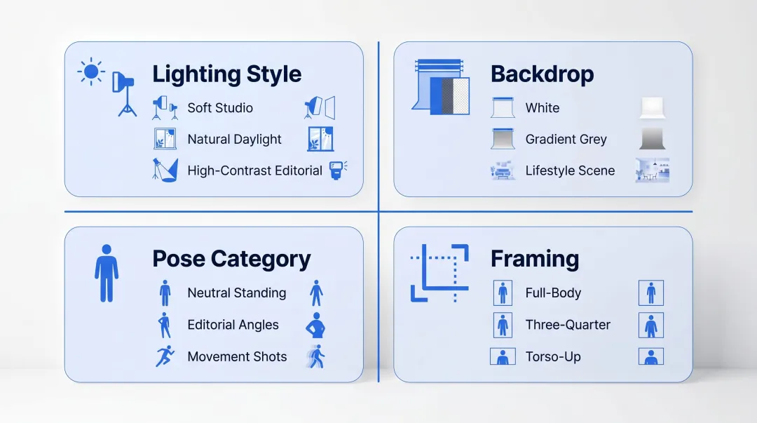 Four AI catalog configuration settings for consistent fashion brand visual identity