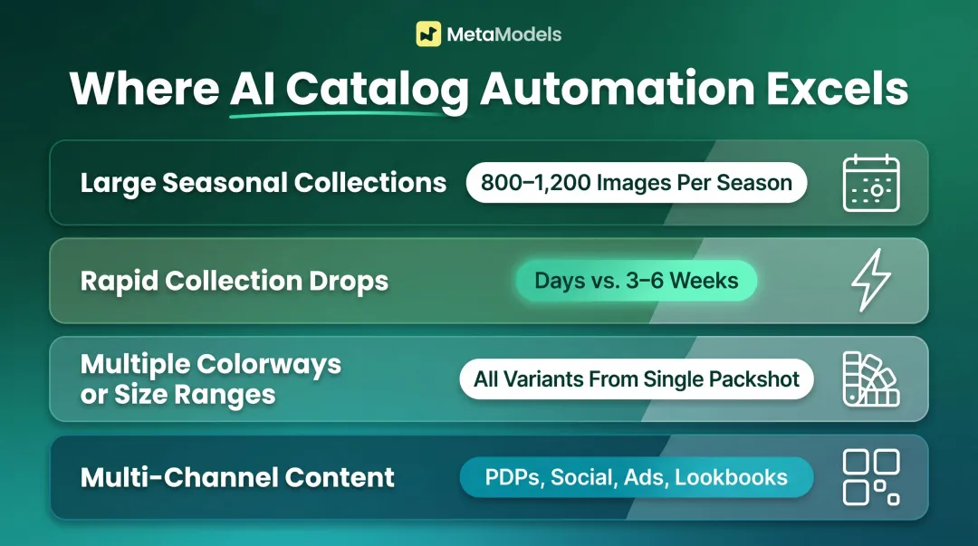 Four key scenarios where AI fashion catalog automation delivers maximum ROI